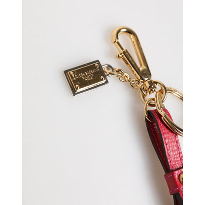 Dolce & Gabbana Red Yellow Mini Espadrille Style Charm Keychain Keyring