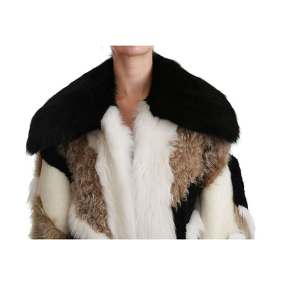 Dolce & Gabbana Sheep Fur Shearling Cape Jacket Coat