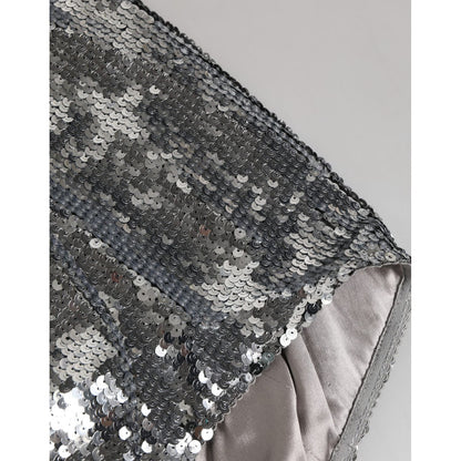 Dolce & Gabbana Silver Nylon Sequined Slip Girdle Panty Underwear