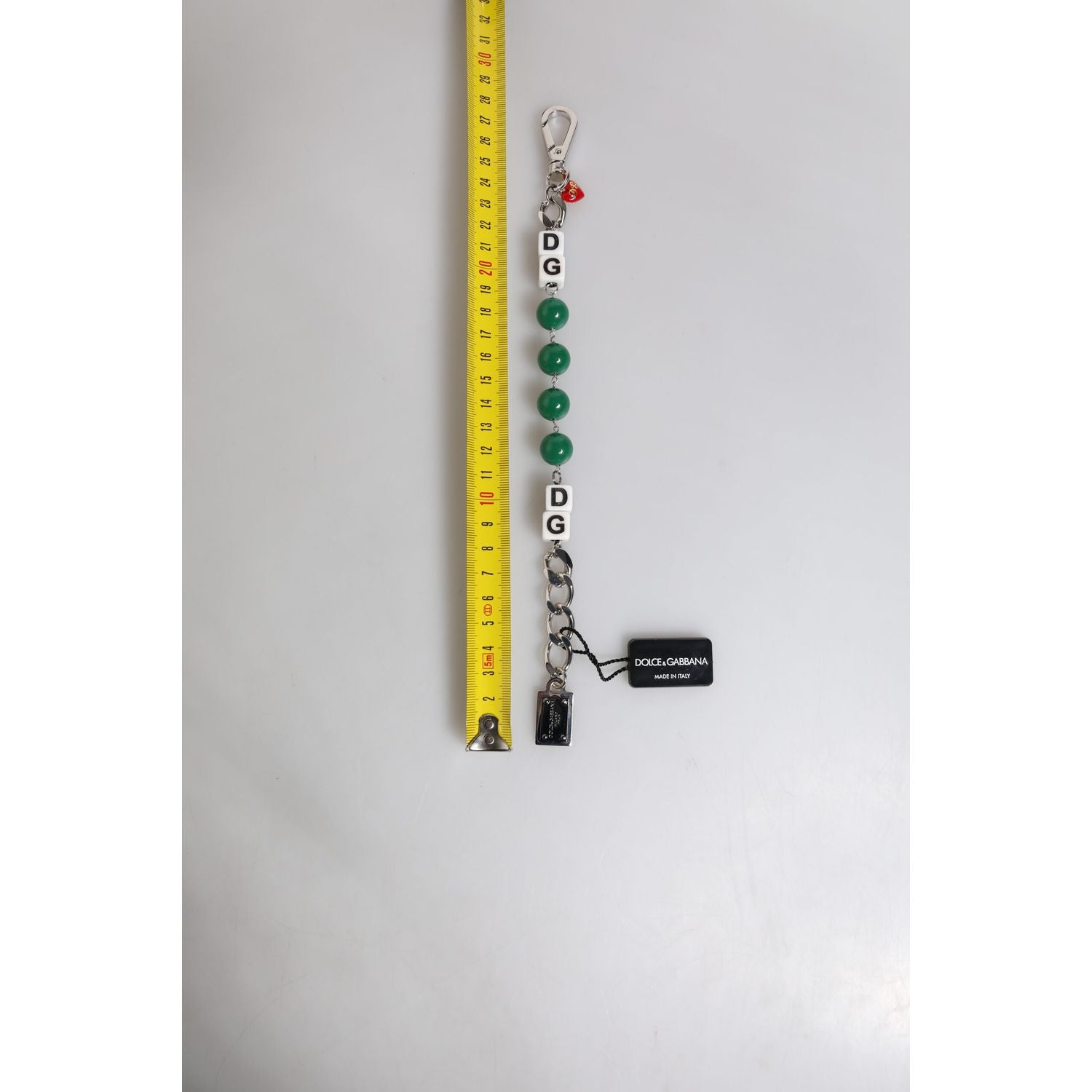 Dolce & Gabbana Silver Tone Brass Bead Dice Logo Embellish Charm Bracelet