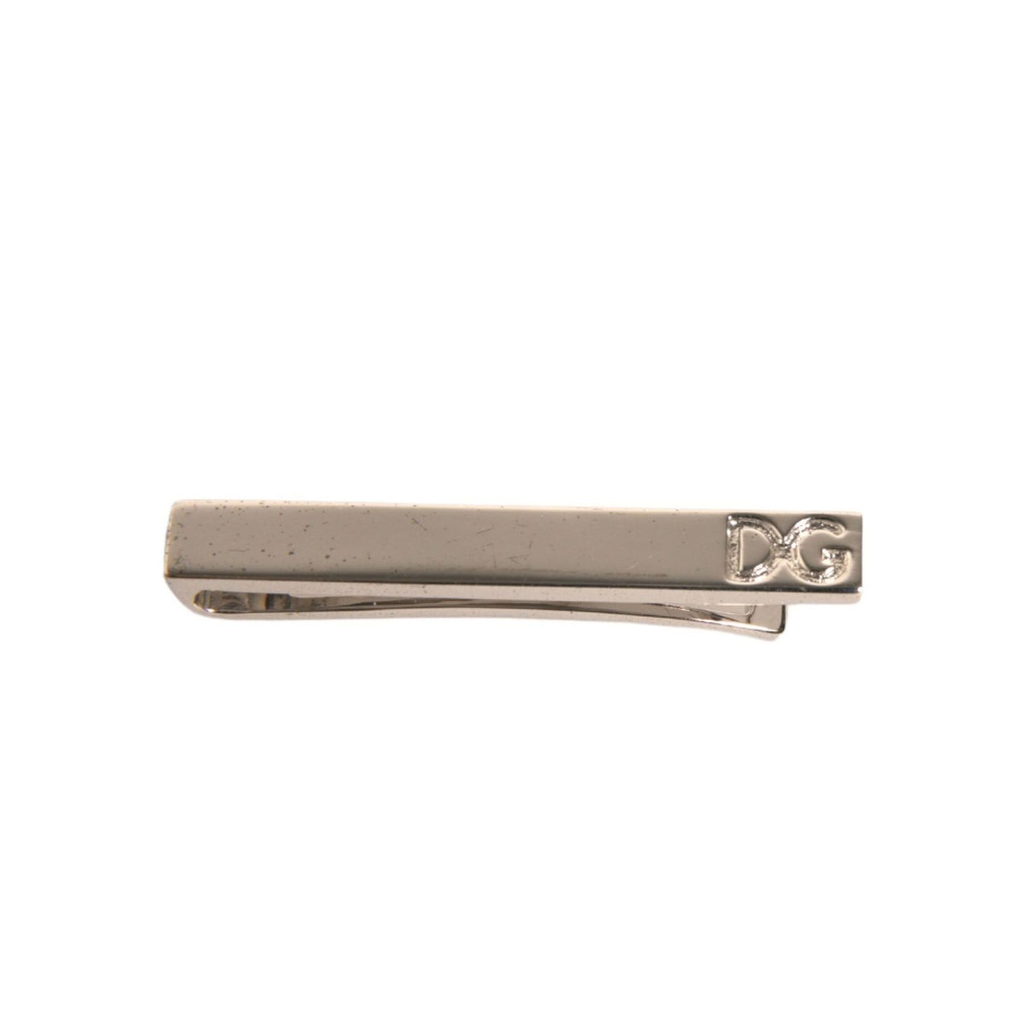 Dolce & Gabbana Silver Tone Brass Logo Branded Tie Clip Bar