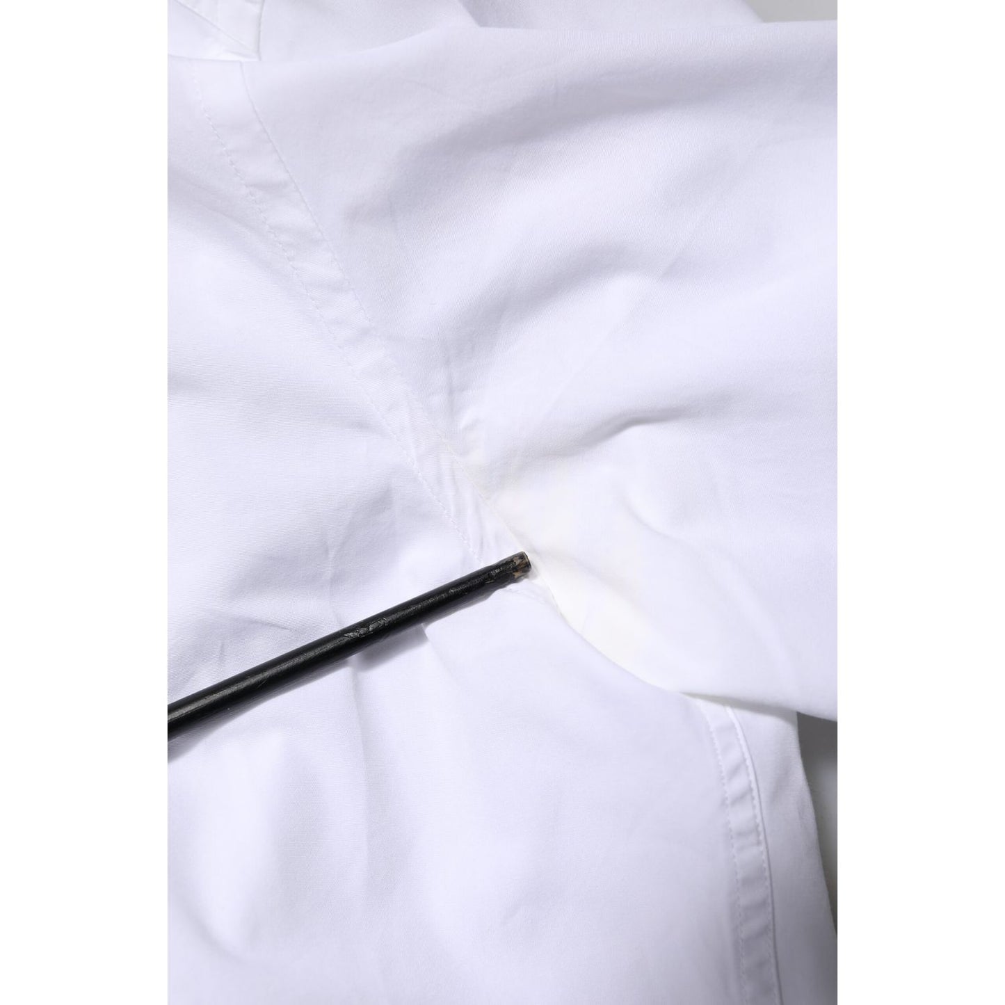 Dolce & Gabbana White Cotton GOLD Long Sleeves Men Dress Shirt