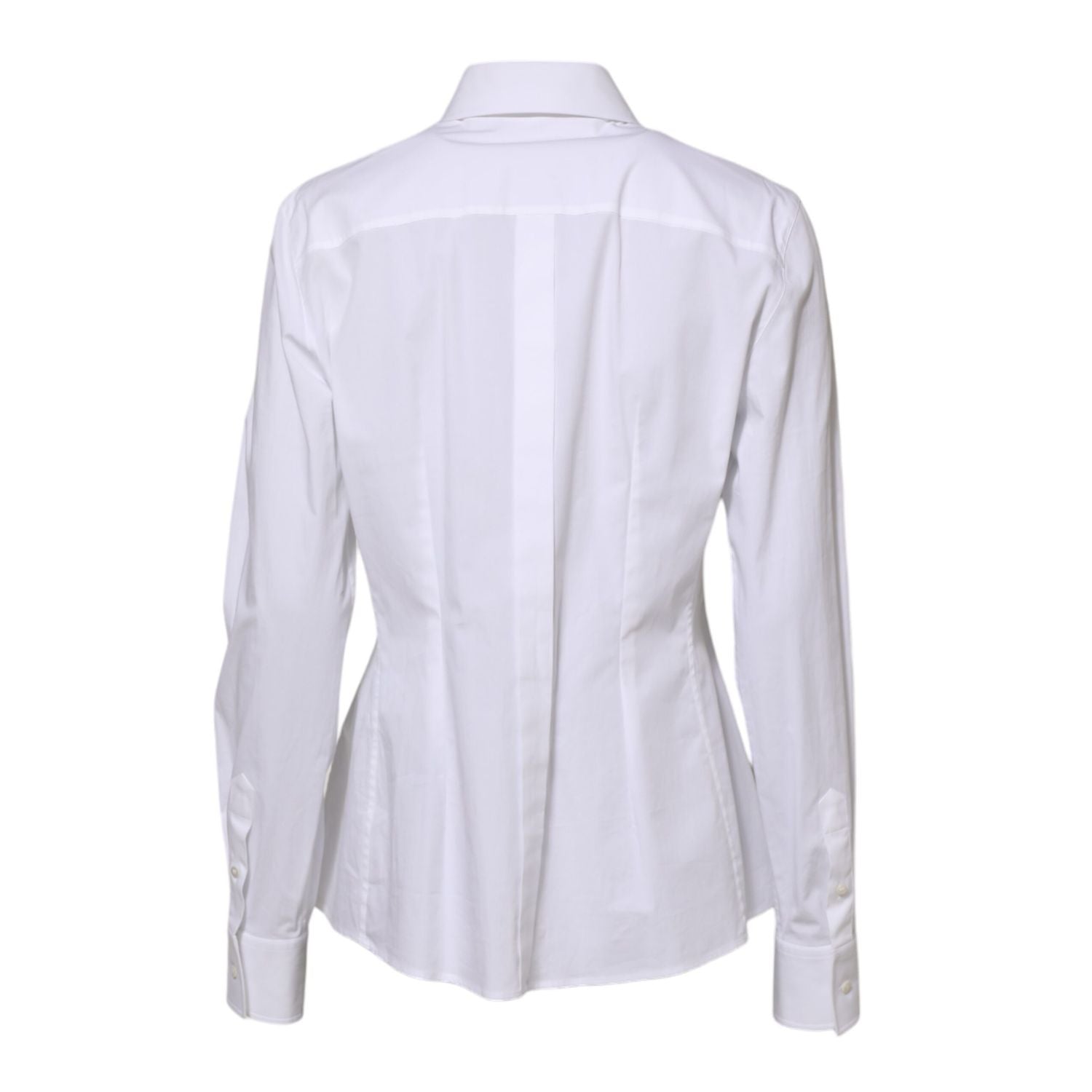 Dolce & Gabbana White Cotton Long Sleeves Collared Shirt Top