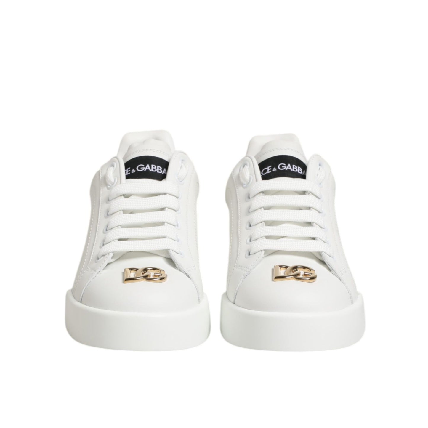 Dolce & Gabbana White DG Leather Low Top Sneakers Shoes