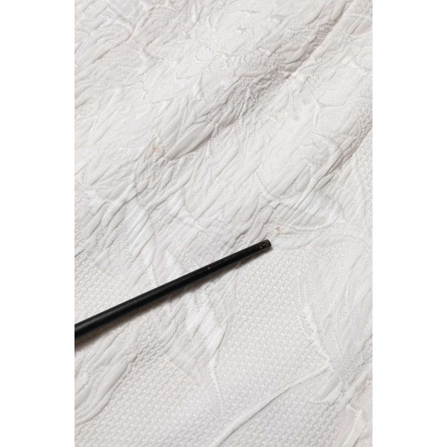 Dolce & Gabbana White Floral Brocade A-line High Waist Skirt