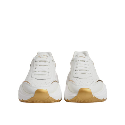 Dolce & Gabbana White Gold Daymaster Low Top Sneakers Shoes