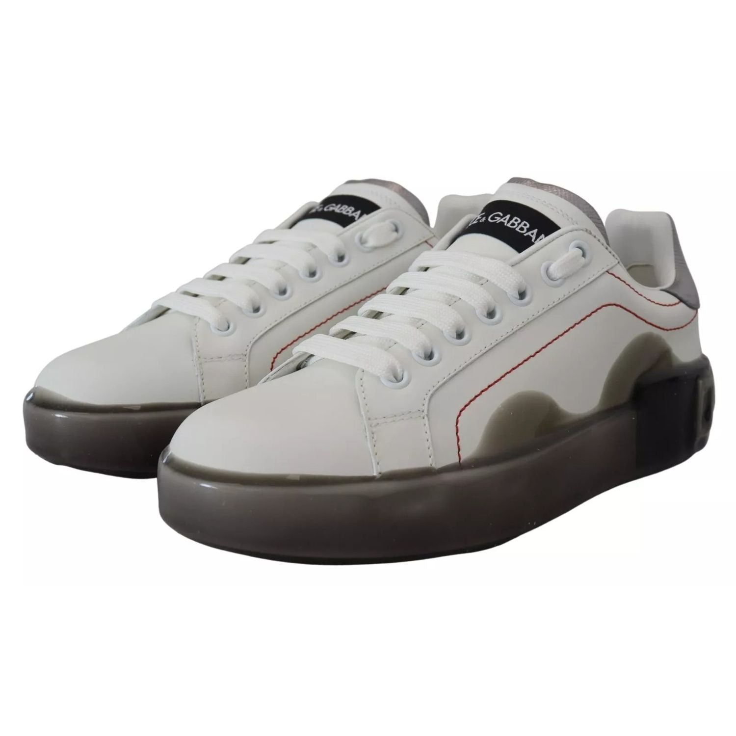Dolce & Gabbana White Leather Portofino Sneakers Shoes