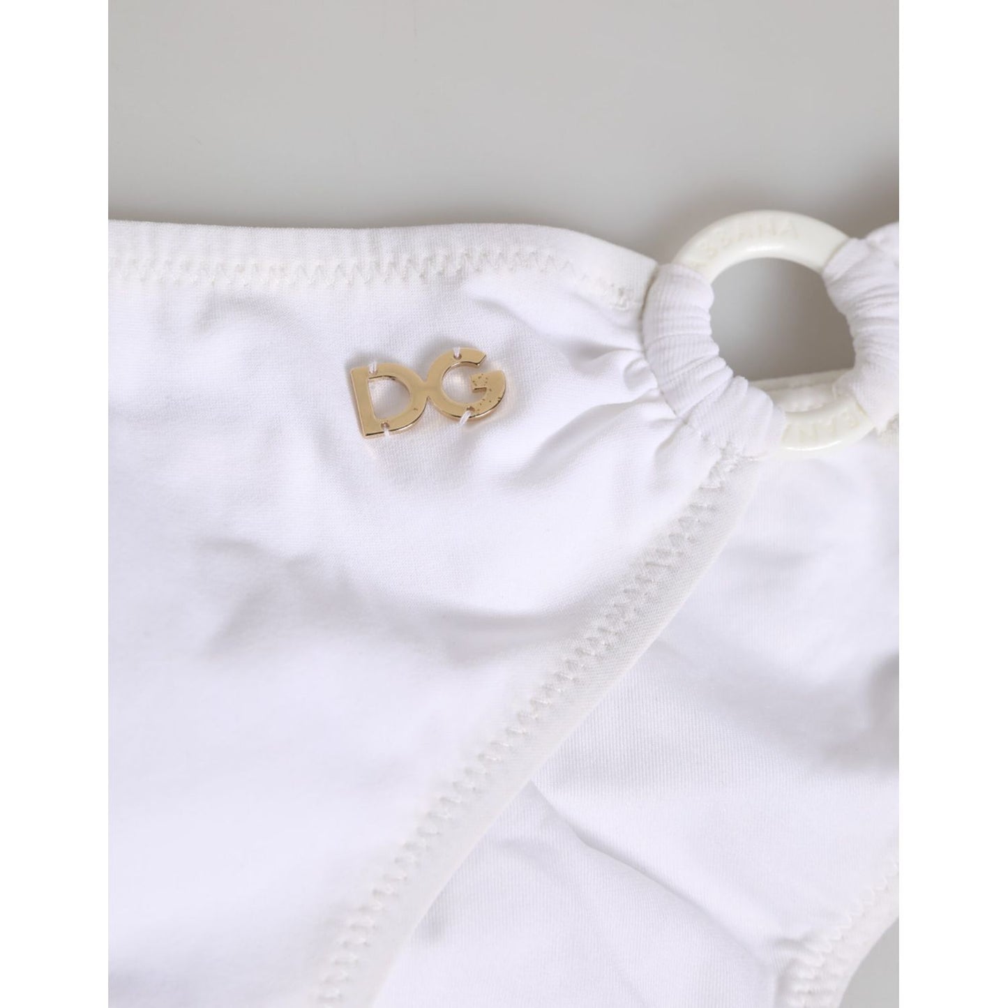 Dolce & Gabbana White Logo Swimsuit 2 Piece Top Bottom Swimwear