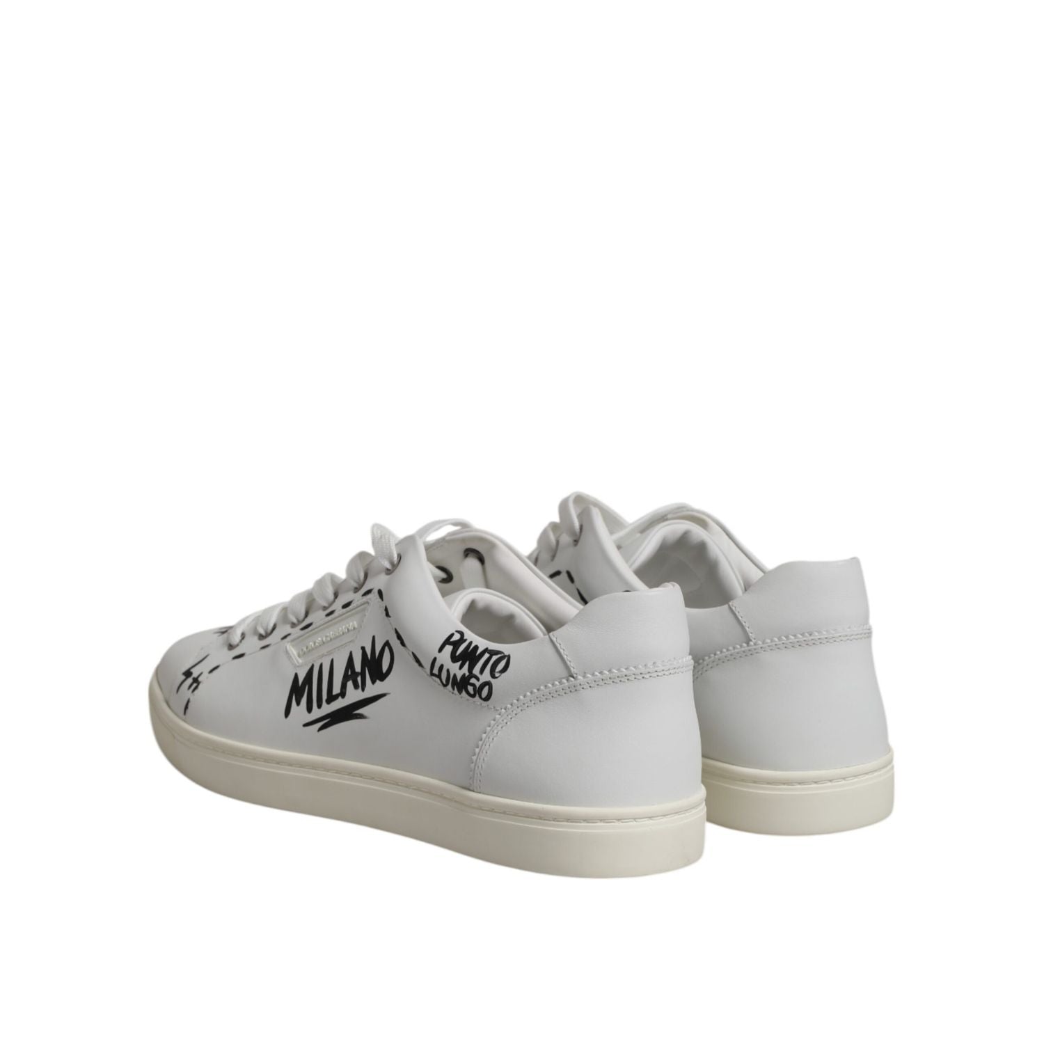 Dolce & Gabbana White London Calf Leather Men Sneakers Shoes