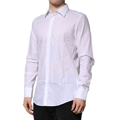 Dolce & Gabbana White MARTINI Long Sleeves Men Formal Shirt