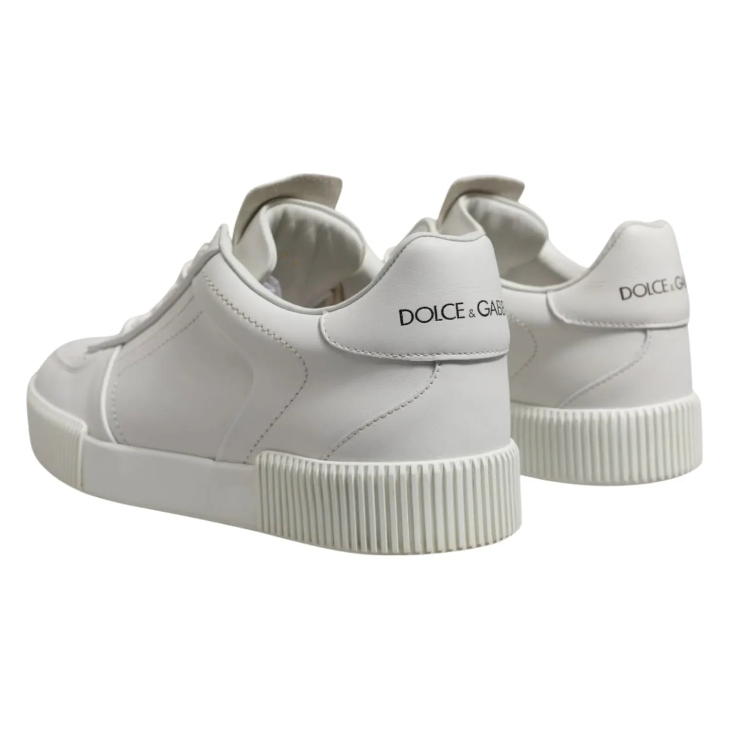 Dolce & Gabbana White Miami Leather Low Top Men Sneakers Shoes