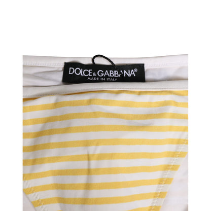 Dolce & Gabbana White Yellow Stripe Tie Side Logo Underwear