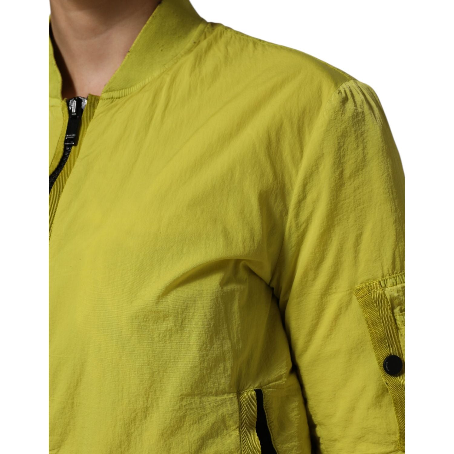 Dolce & Gabbana Yellow Polyamide Zipper Bomber Women’s Jacket