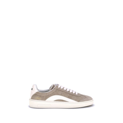 Dsquared² Beige Calf Leather Bos Taurus Low Top Sneakers Dsquared²