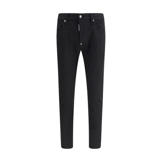 Dsquared² Black Cotton Straight-Leg Jeans Dsquared²