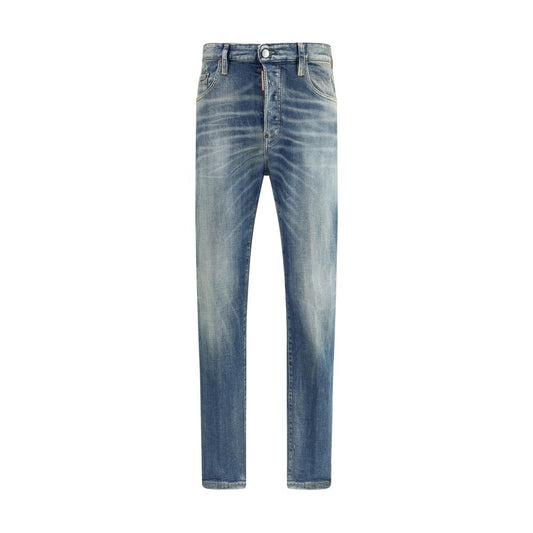 Dsquared² Blue Cotton Slim Fit Jeans