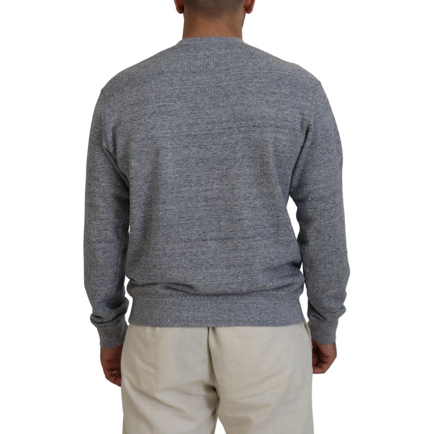 Dsquared² Gray Crystal Embellishment Men Pullover Sweater 1728,67345645728,Clothing,Dsquared²,Gray,IT48 | M,Material: 100% Cotton,Men,Preowned / Defect,Sweaters - Clothing,Sweaters - Men - Clothing,Sweatshirts - Sweaters - Clothing