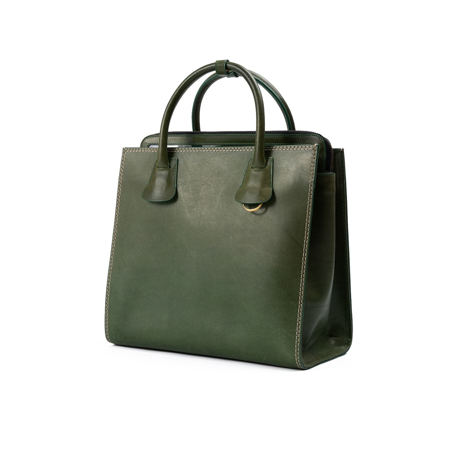 Dsquared² Green Leather Tote Bag