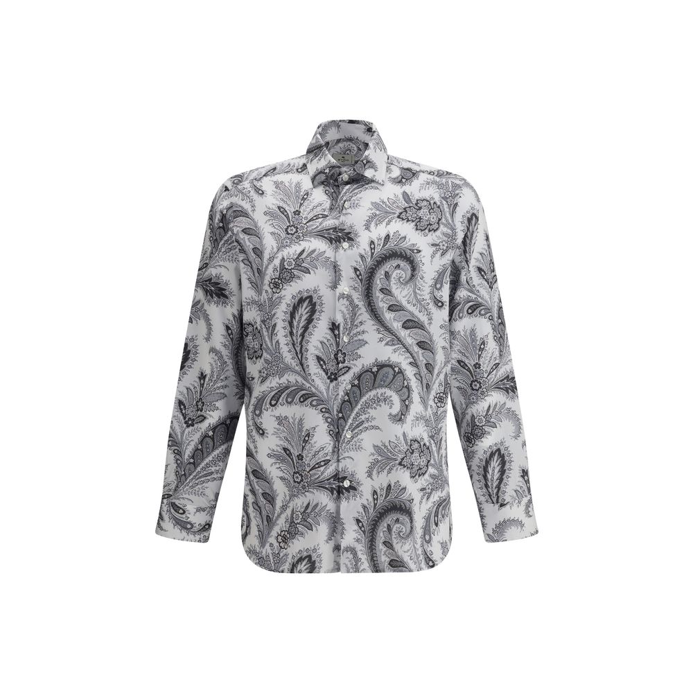 Etro Gray Cotton Pattern Shirt Etro
