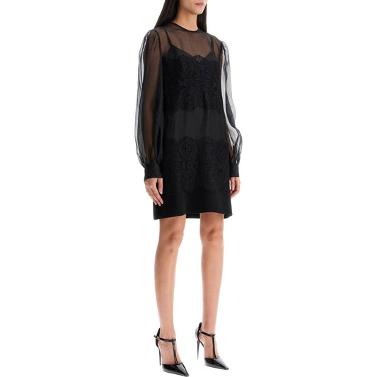 Dolce & Gabbana short organza and lace dress Dresses Dolce & Gabbana