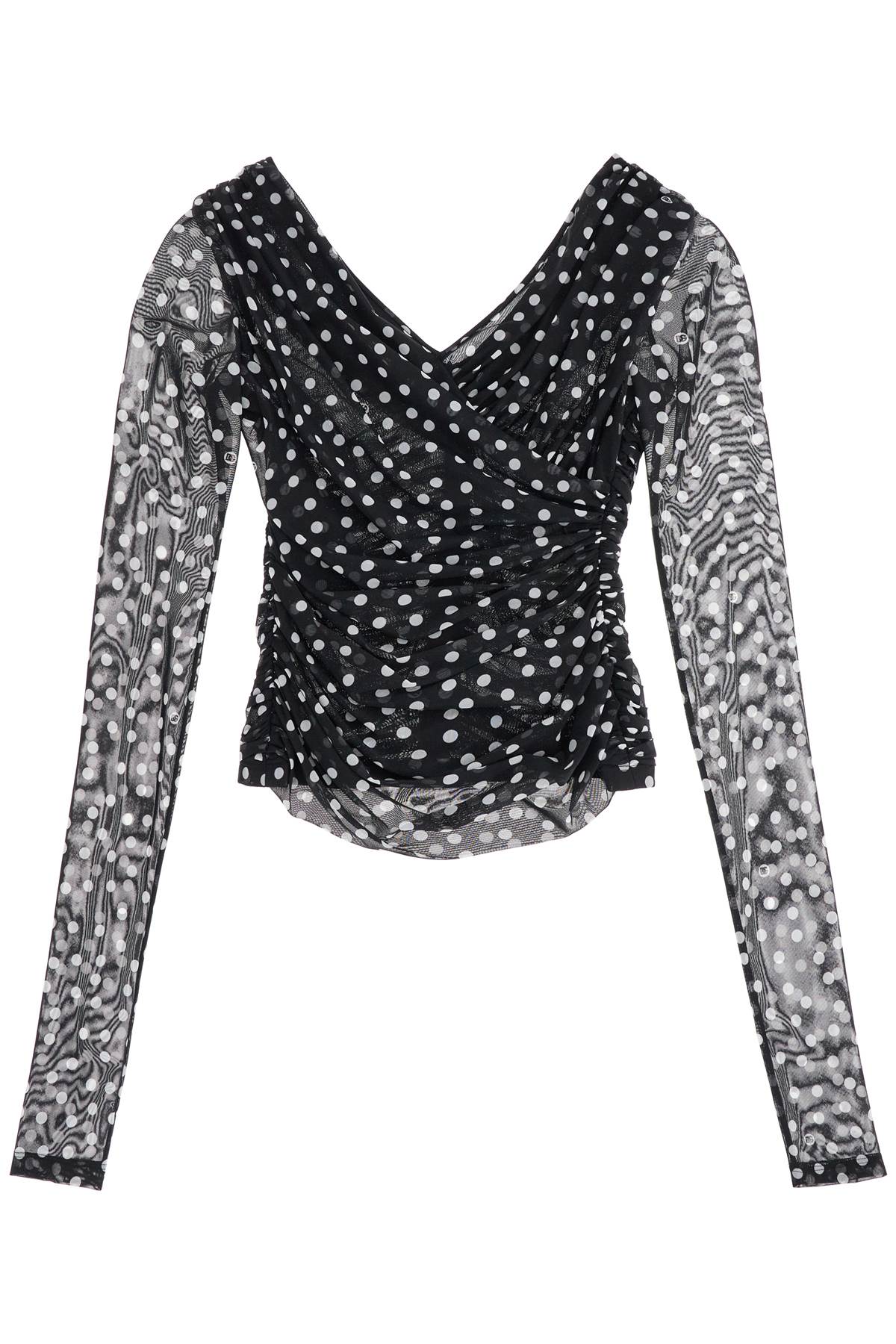 Dolce & Gabbana polka dot draped top with Topwear Dolce & Gabbana