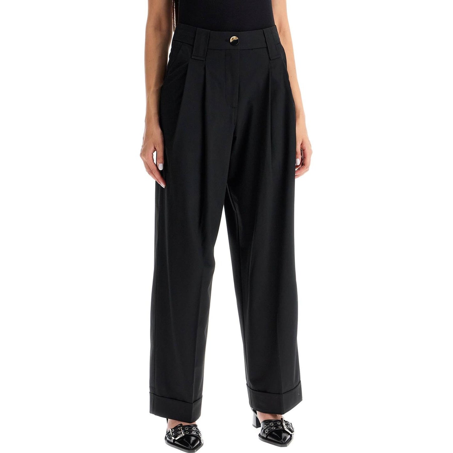 Ganni double pleat fluid trousers Trousers Ganni