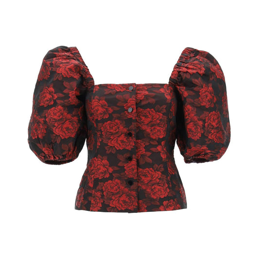 Ganni blouse in floral jacquard Topwear Ganni