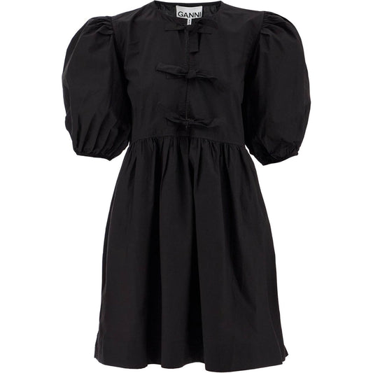 Ganni tie string poplin mini dress Dresses Ganni