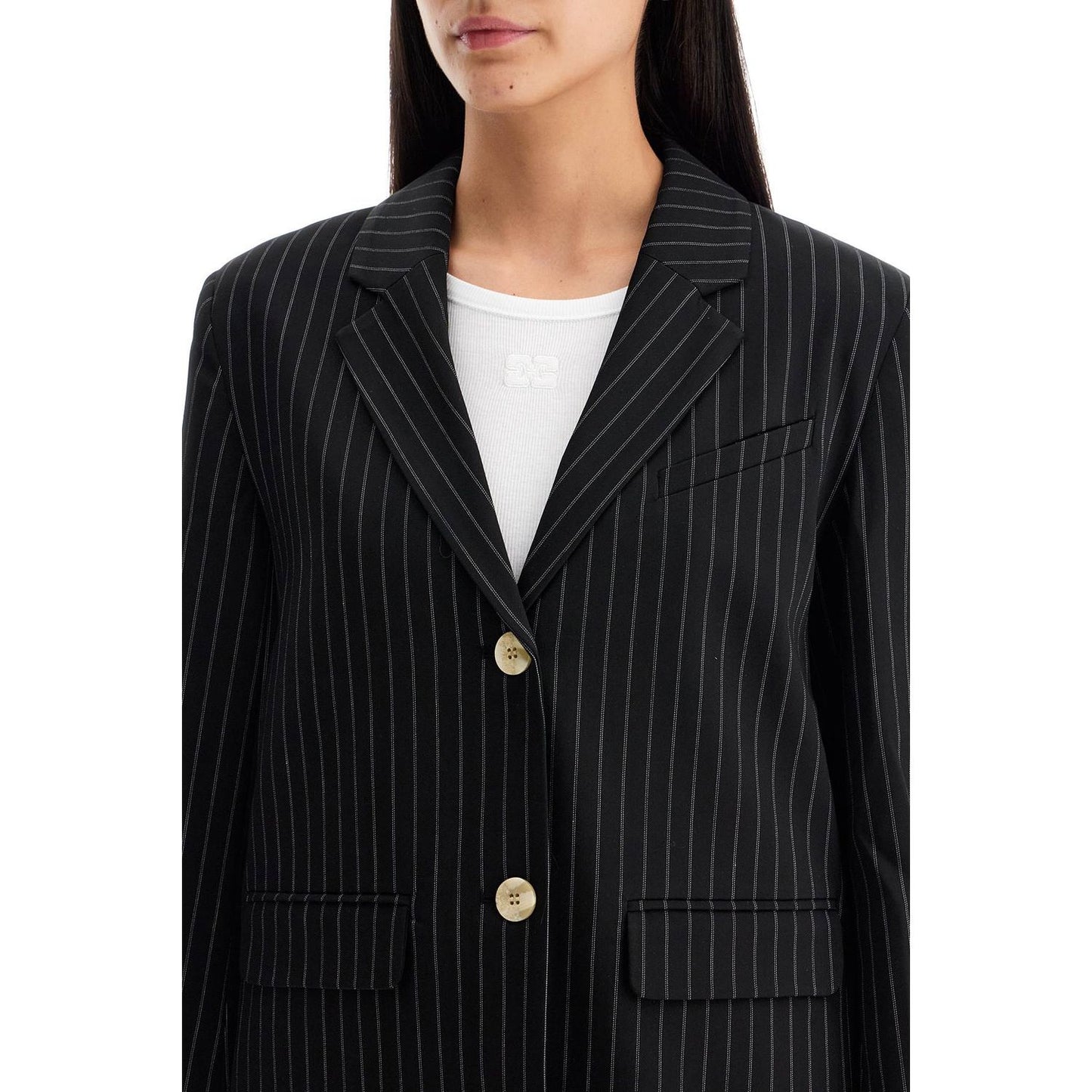 Ganni striped boxy blazer Jackets Ganni