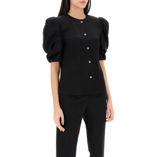 Alessandra Rich envers satin blouse with bouffant sleeves Topwear Alessandra Rich