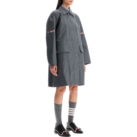 Thom Browne waterproof technical wool coat with rwb stripes Jackets Thom Browne