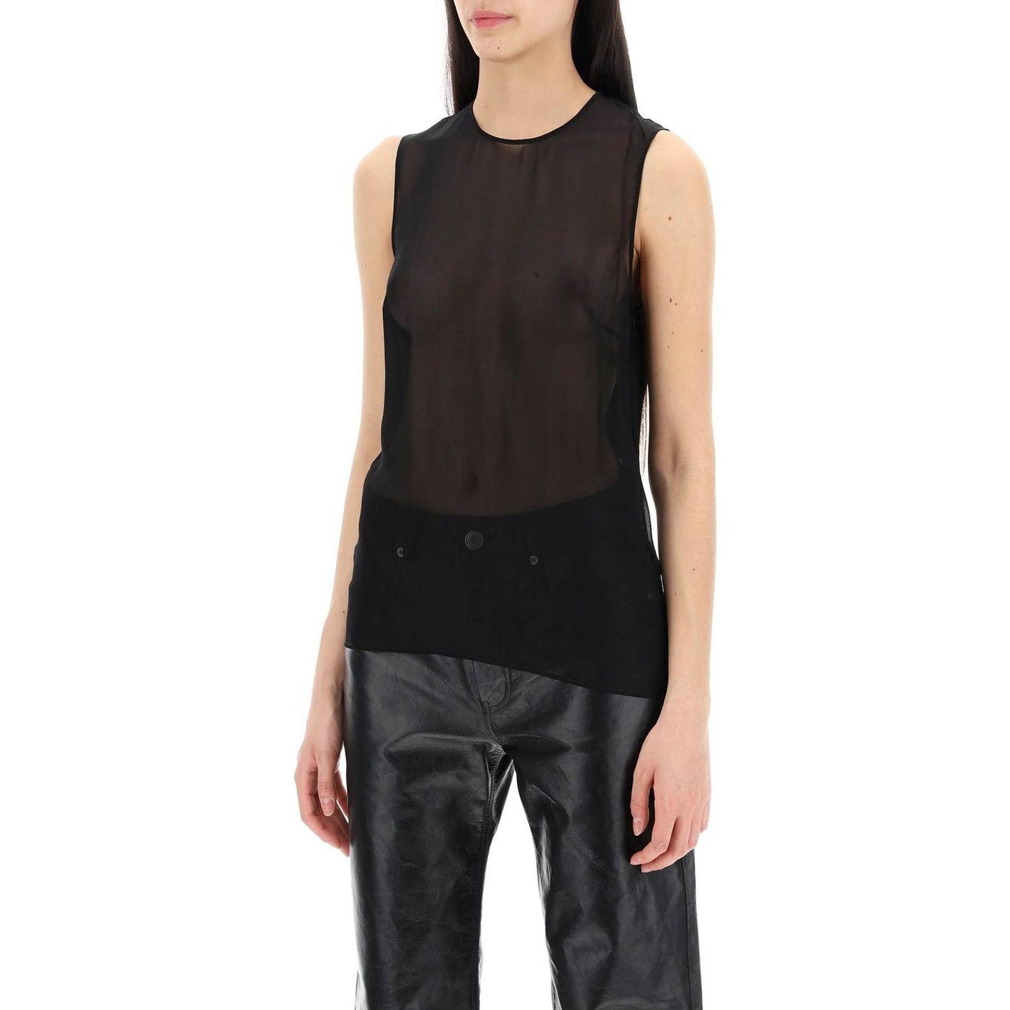 Ami Alexandre Matiussi sleeveless silk top in Topwear Ami Alexandre Matiussi