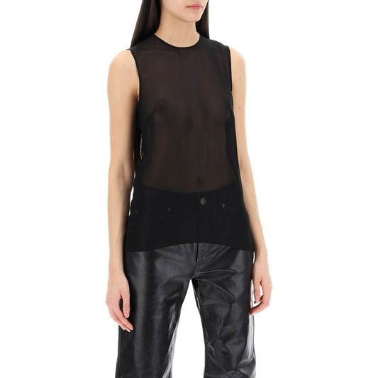 Ami Alexandre Matiussi sleeveless silk top in Topwear Ami Alexandre Matiussi