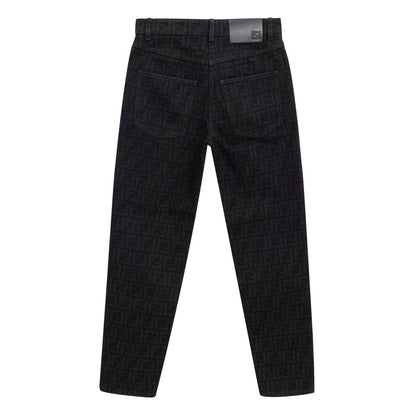 Fendi Black Cotton Slim Fit Jeans Fendi