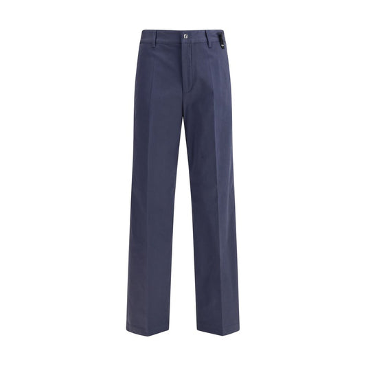 Fendi Blue Cotton Casual Pants Fendi