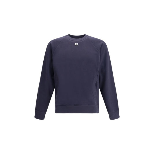 Fendi Blue Cotton Sweatshirt Fendi
