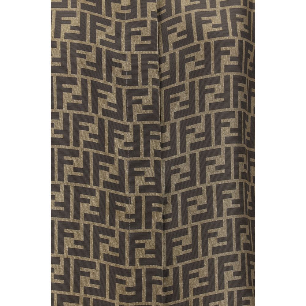 Fendi Brown Silk Pattern Shirt