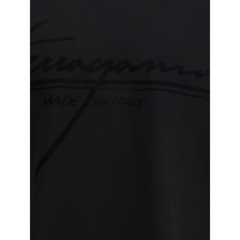Ferragamo Black Cotton T-Shirt Ferragamo