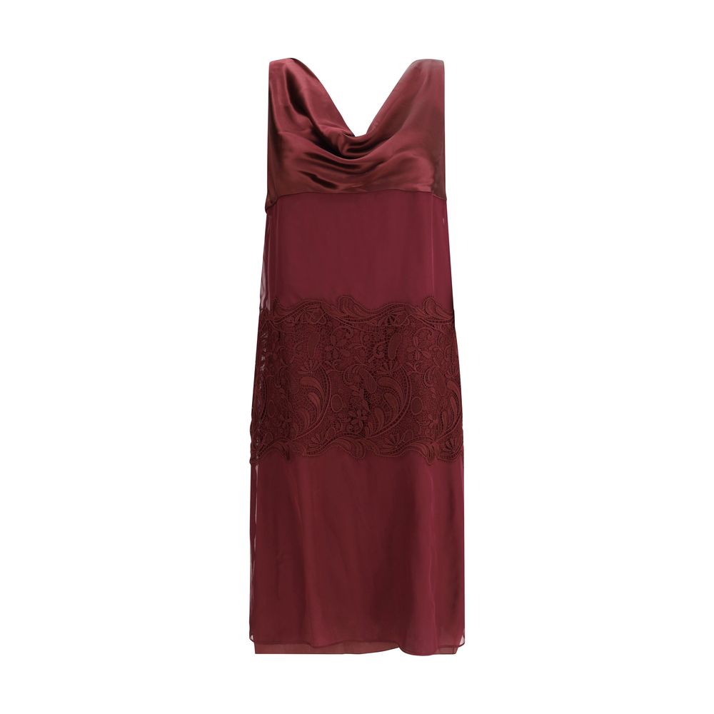 Ferragamo Bordeaux Silk Cocktail Dress Ferragamo