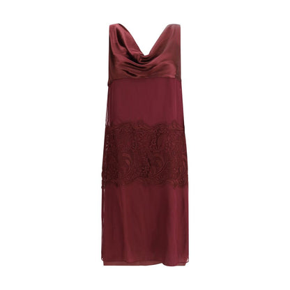 Ferragamo Bordeaux Silk Cocktail Dress Ferragamo