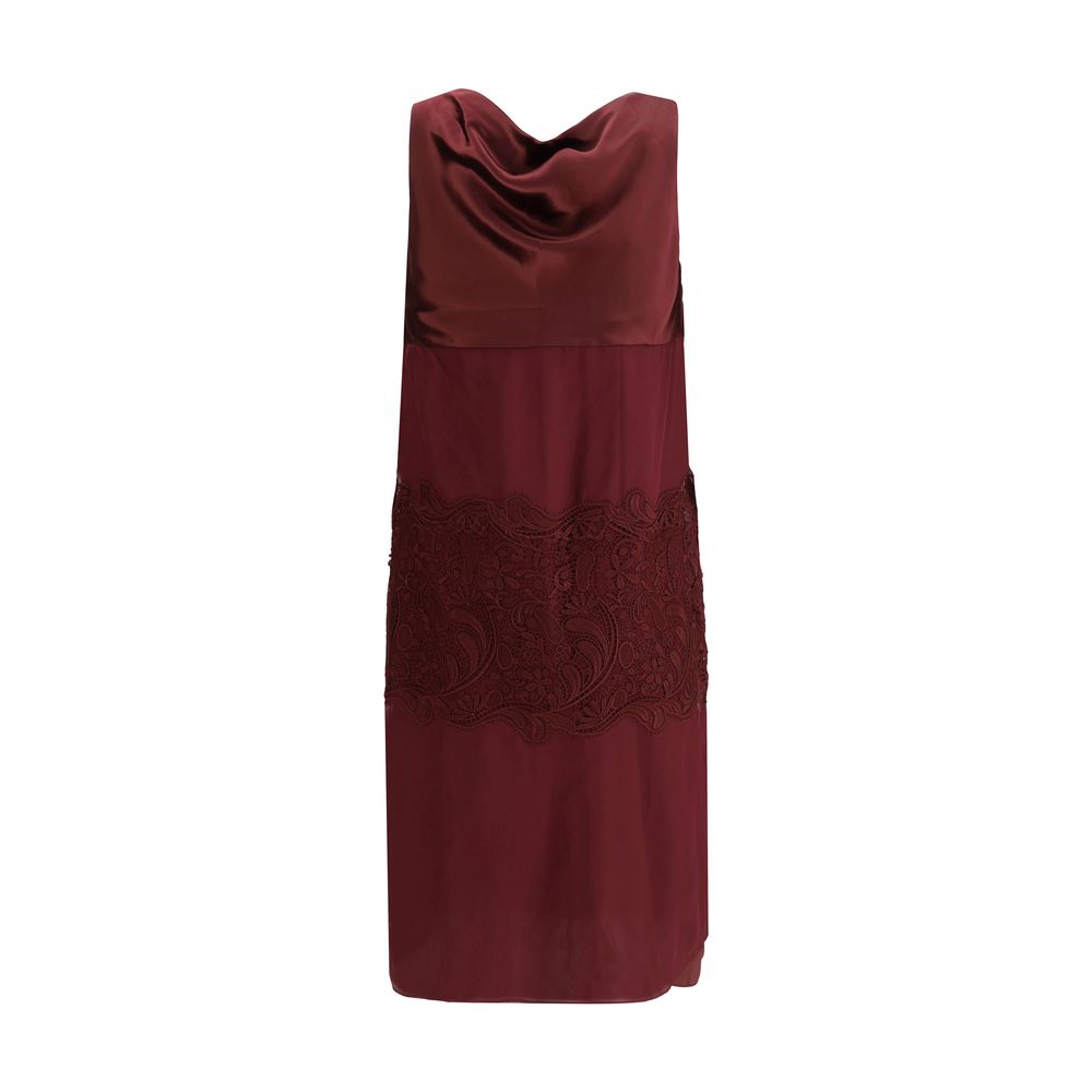 Ferragamo Bordeaux Silk Cocktail Dress Ferragamo