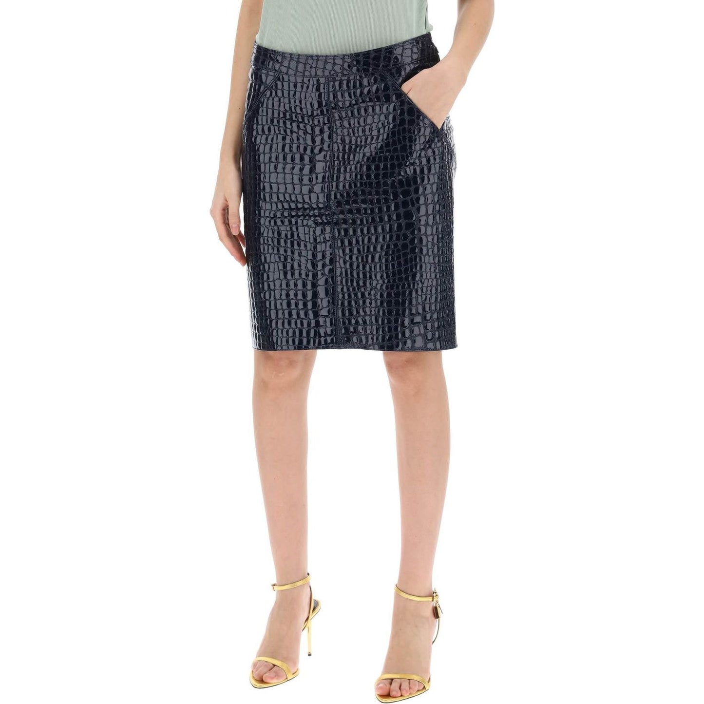 Tom Ford crocodile effect leather skirt Skirts Tom Ford