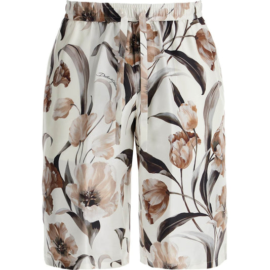 Dolce & Gabbana silk bermuda shorts with floral print set