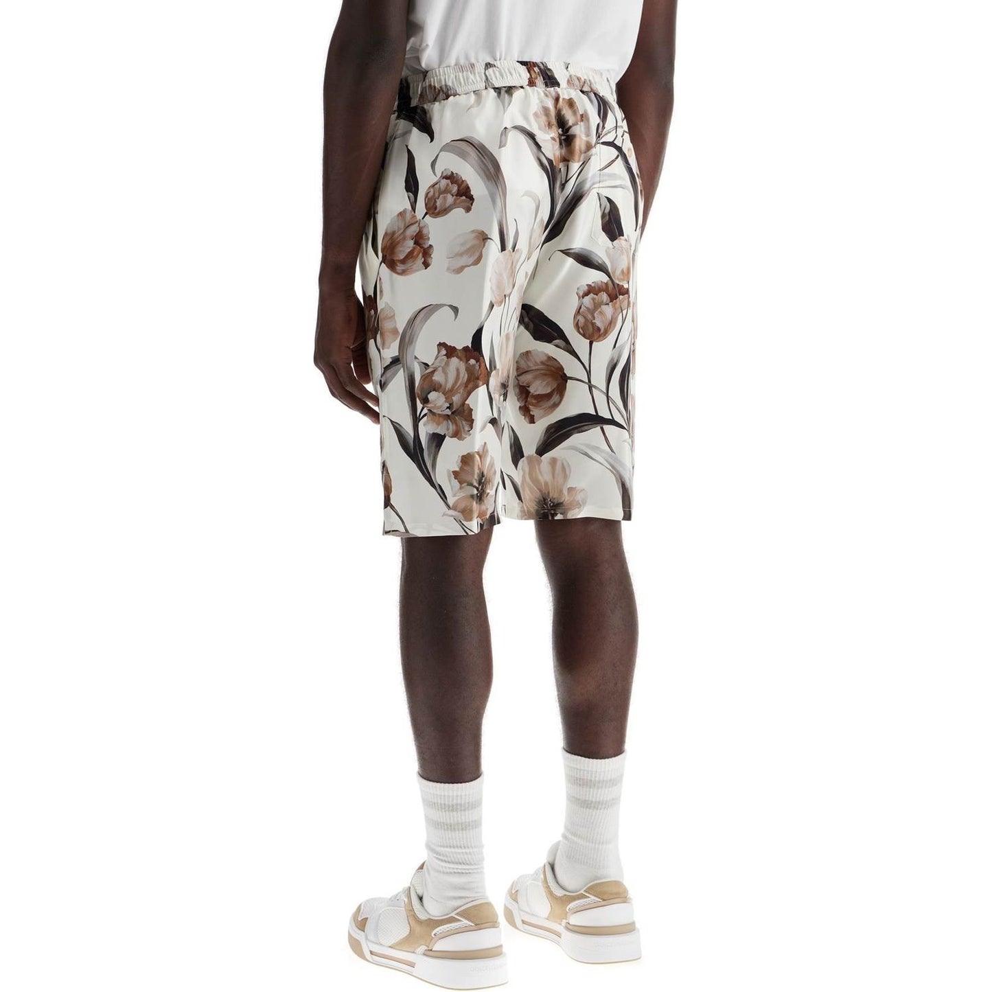 Dolce & Gabbana silk bermuda shorts with floral print set