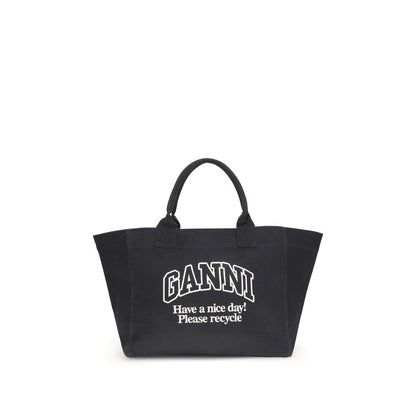 Ganni Black Cotton Shoulder Bag Ganni