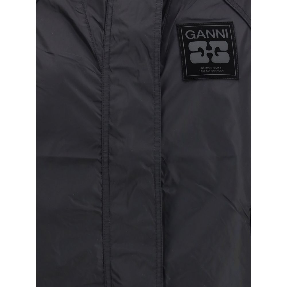 Ganni Black Nylon Shell Jacket Ganni