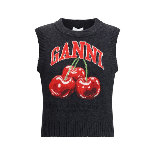 Ganni Black Wool Sweatshirt 1728,72470364320,Black,Clothing,Ganni,New with tags,S,Sweaters - Clothing,Sweatshirts - Sweaters - Clothing,Women