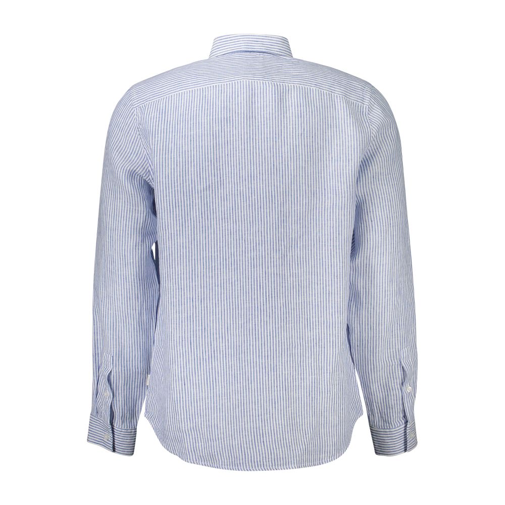 Guess Jeans Blu Linen Men Shirt