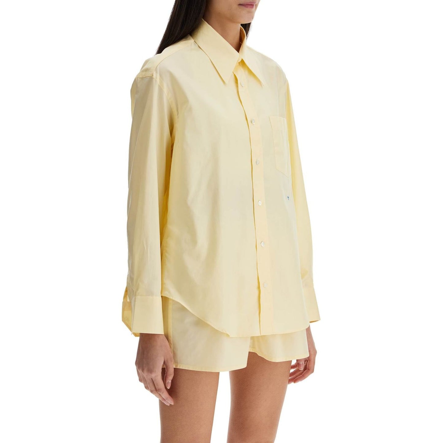 Homme Girls pale yellow cotton 70's style women's shirt