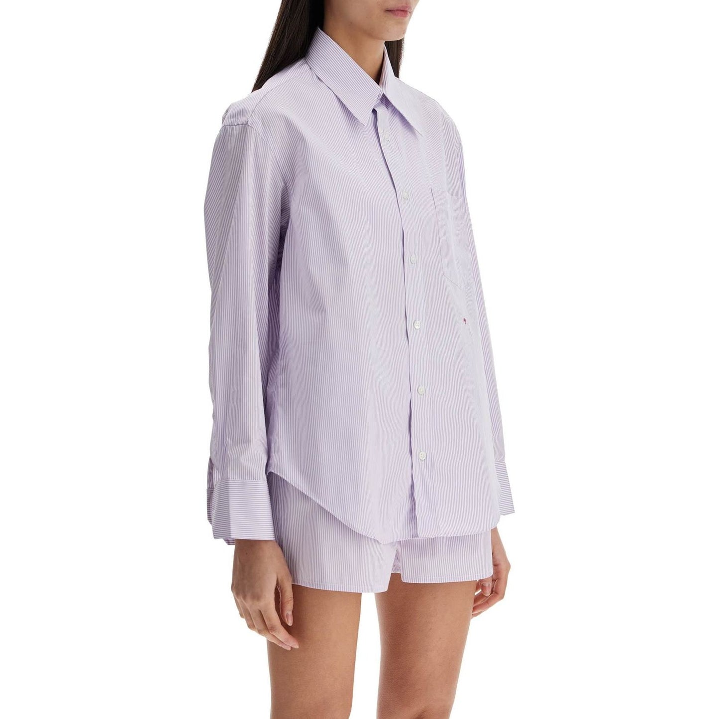 Homme Girls purple striped cotton women's shirt